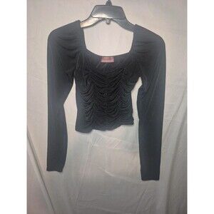 Ragdoll Black Ruched Front Crop Top Women's Size XS / Small – Y2K Going Out
